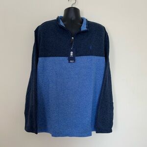 Izod Mens Big and Tall Advantage Performance 1/4 Zip Pullover Fleece Sz 2 XL T